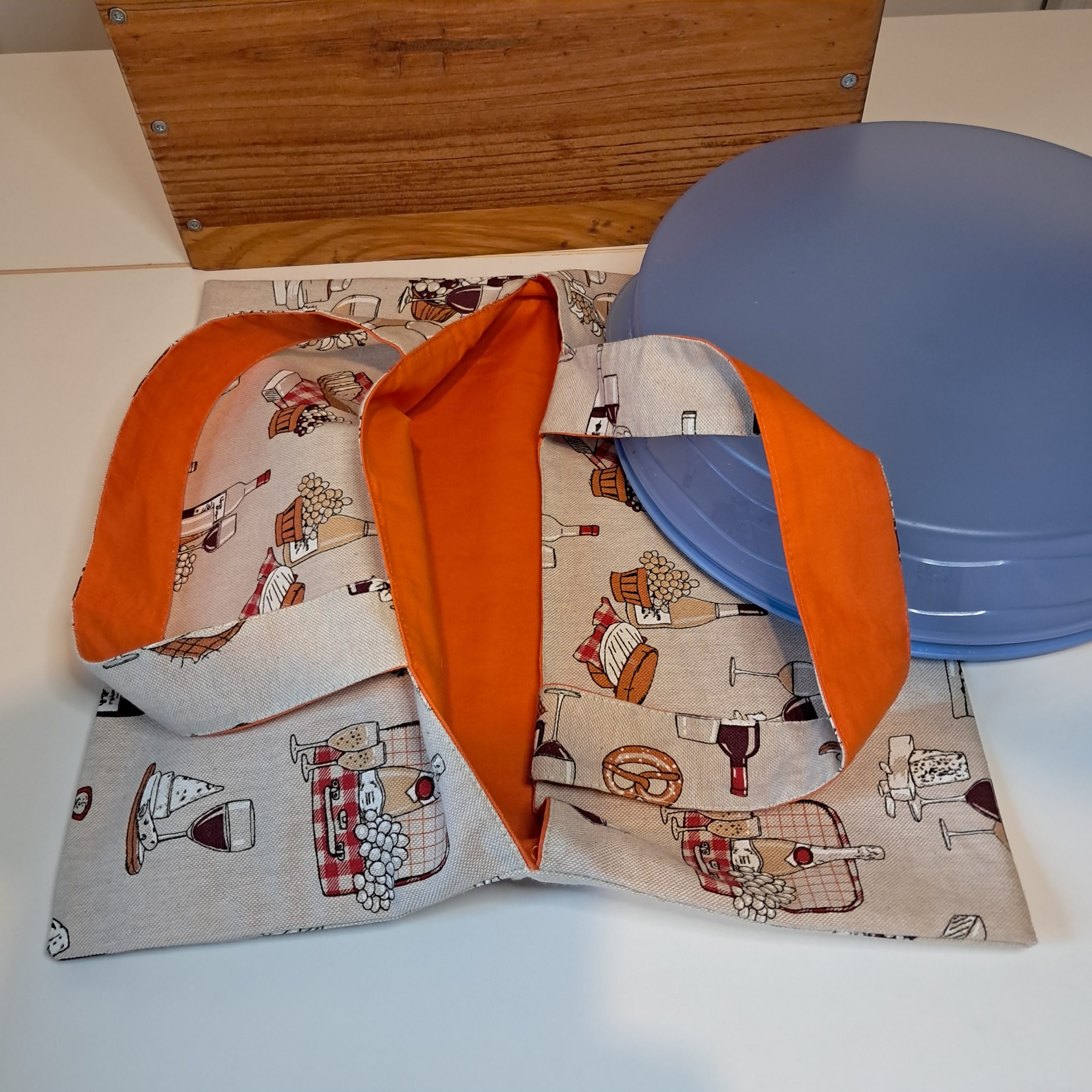 Housse à Tarte réversible. Le vignoble (orange) – Image 2